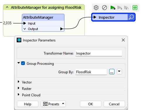 Inspector with Group By on FloodRisk